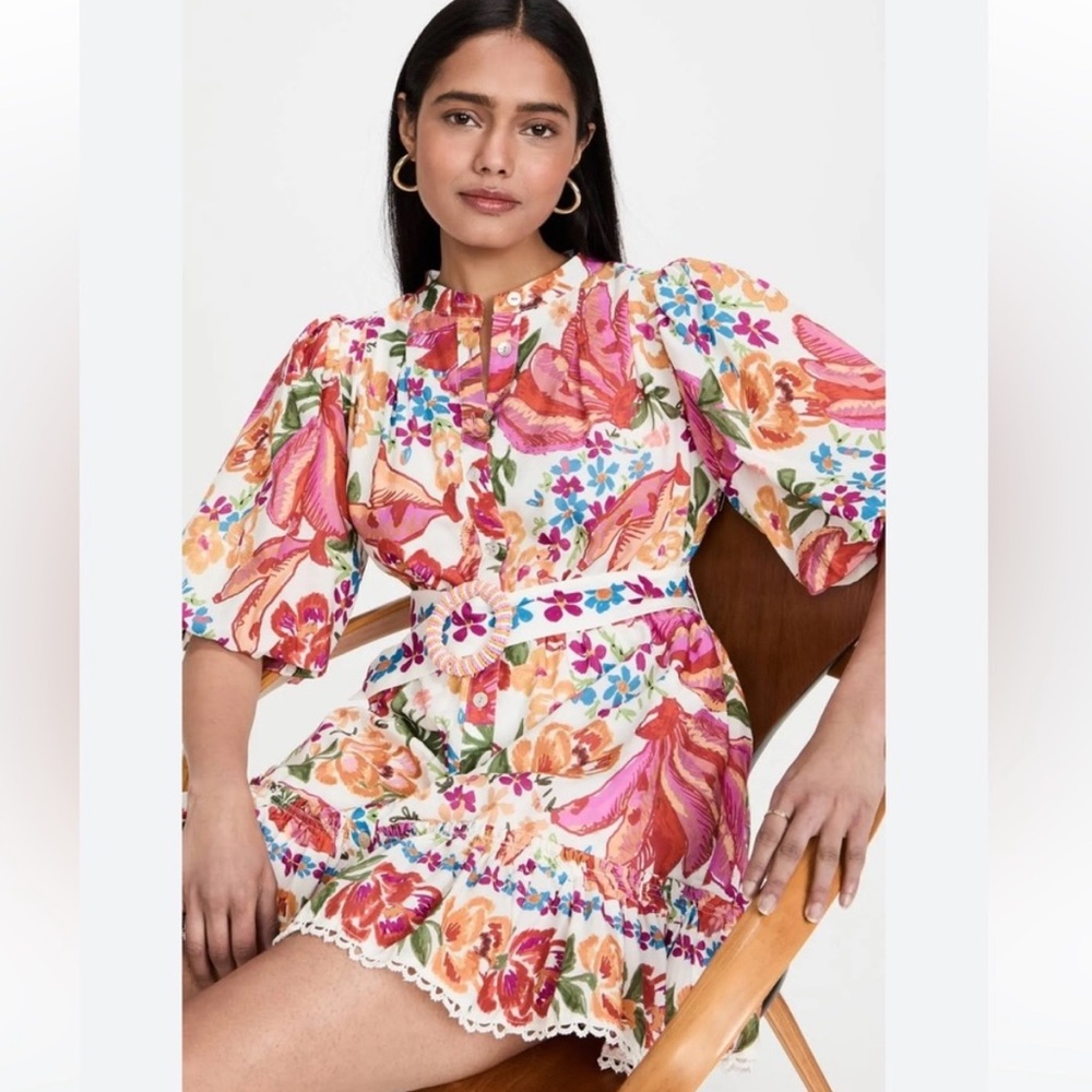 FARM Rio Spring Bananas Mini Dress Size S